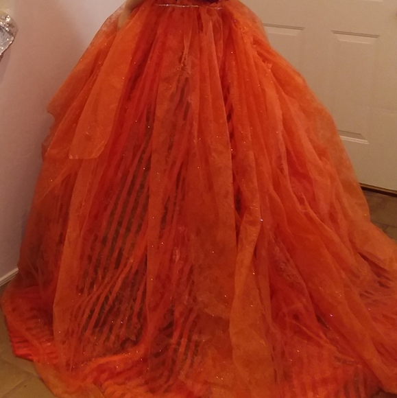 "ANNONA" Orange Harvest Boho Wedding Ballgown Set - Picture 13 of 14